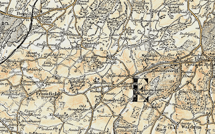 Old map of Pounsley in 1898