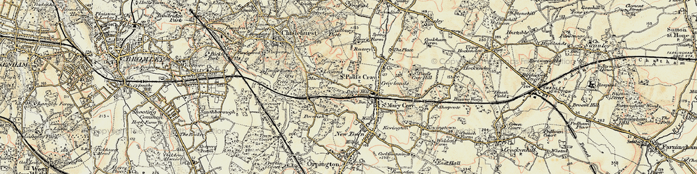 Old map of Poverest in 1897-1902