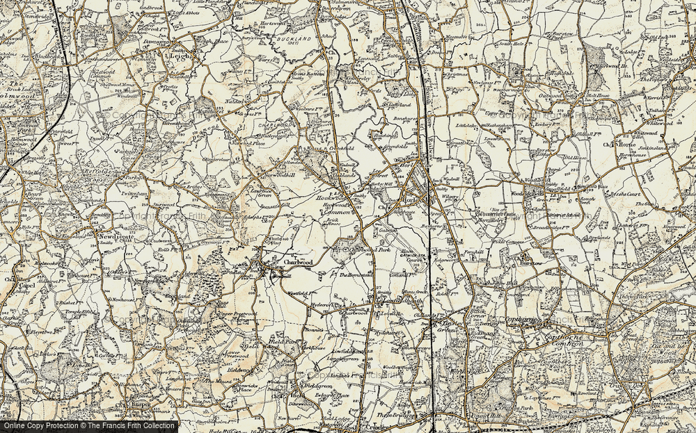 Old Map of Povey Cross, 1898-1909 in 1898-1909