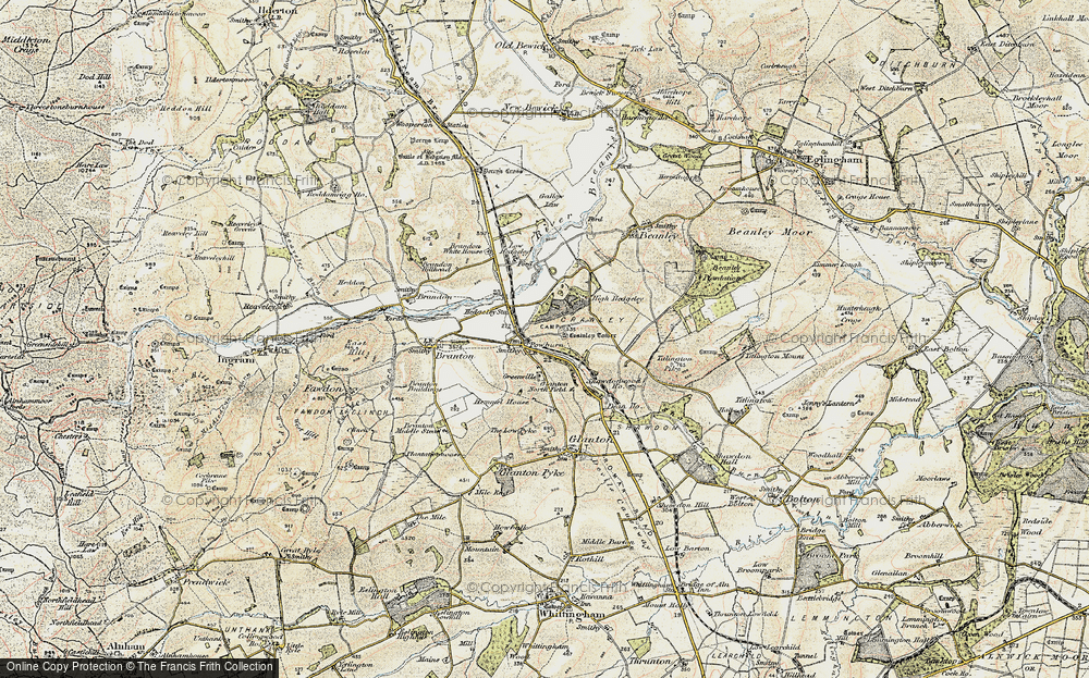 Old Map of Powburn, 1901-1903 in 1901-1903