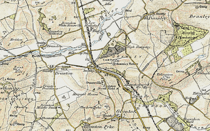 Old map of Powburn in 1901-1903
