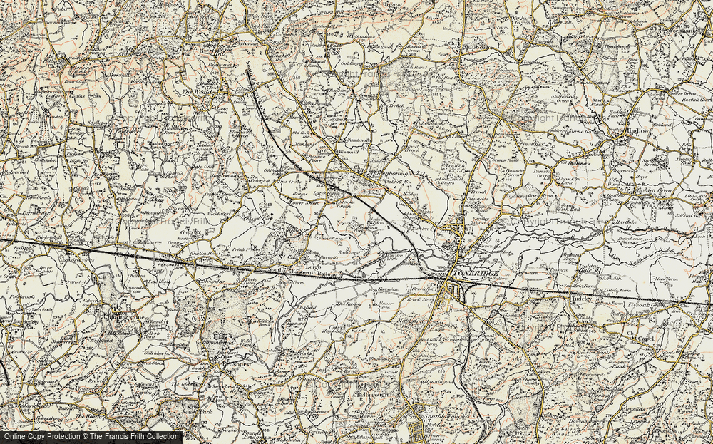 Old Map of Powder Mills, 1897-1898 in 1897-1898