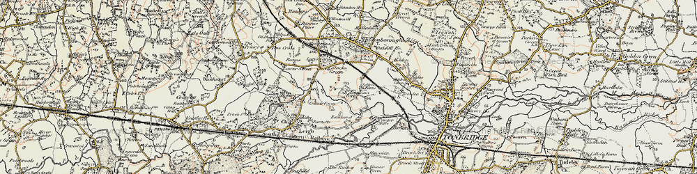 Old map of Powder Mills in 1897-1898