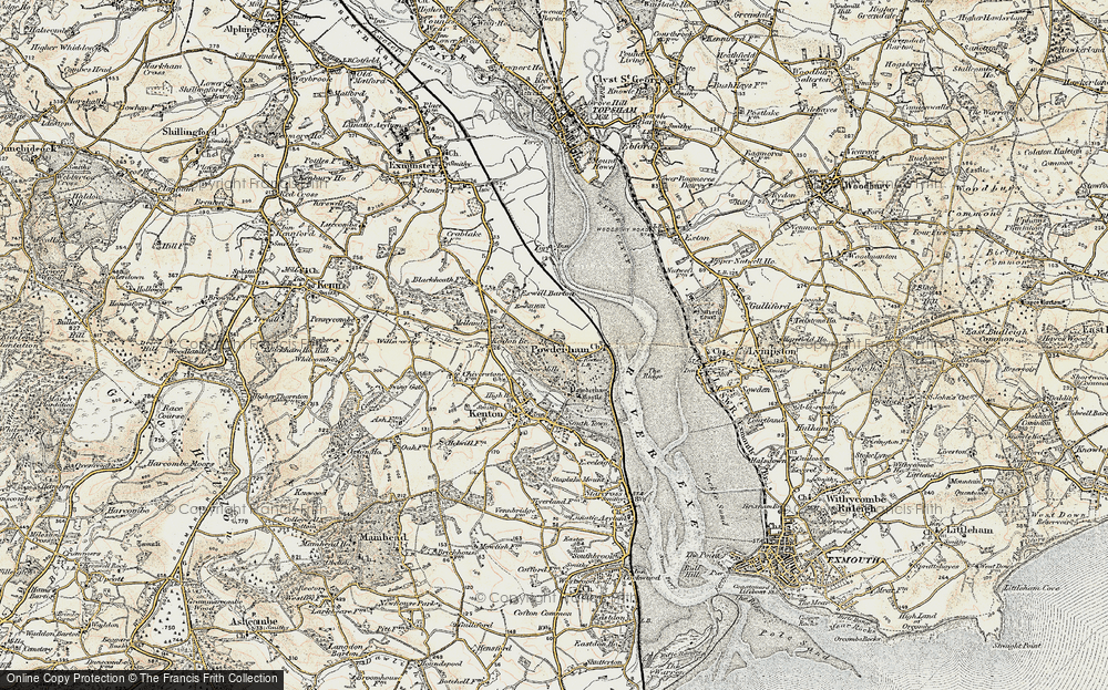 Old Map of Powderham, 1899 in 1899