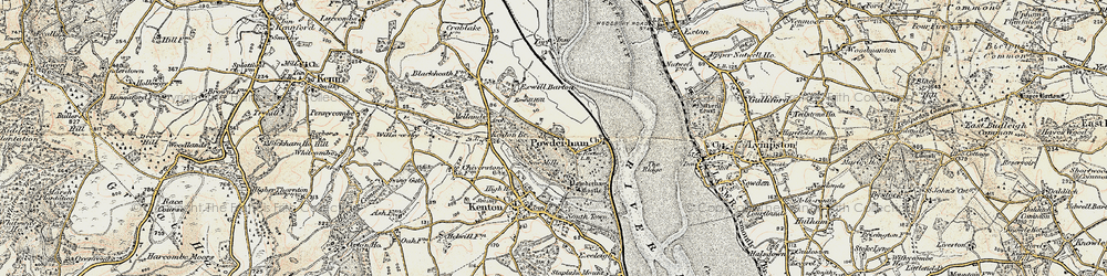 Old map of Powderham in 1899