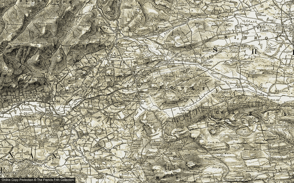 Old Map of Historic Map covering Wester Aldie in 1904-1908