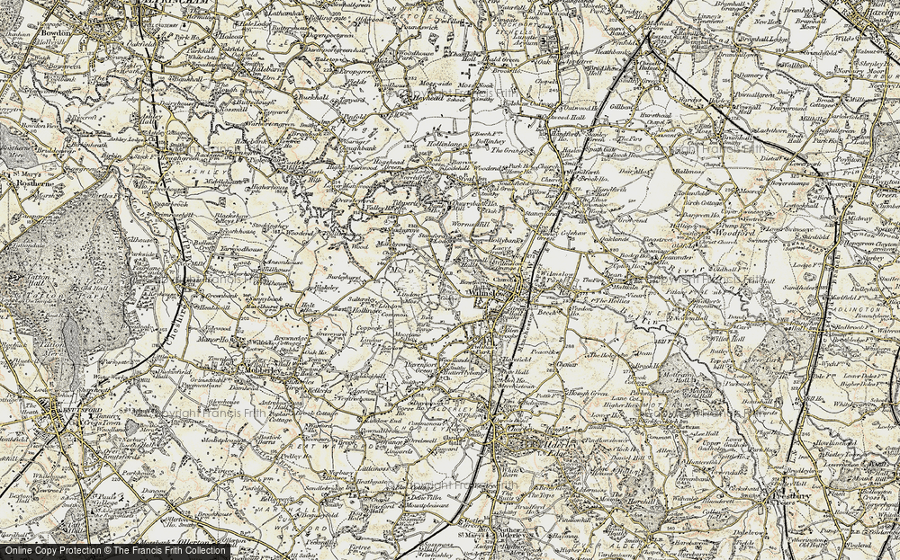 Old Map of Historic Map covering Lindow Common in 1902-1903