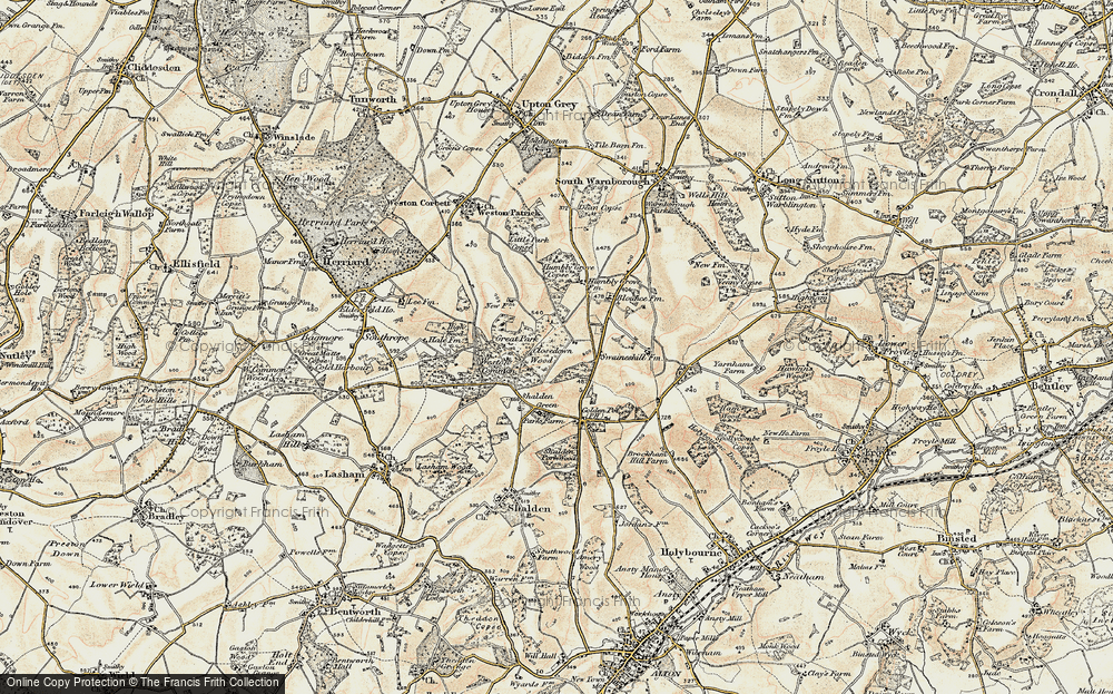 Old Map of Powntley Copse, 1897-1900 in 1897-1900