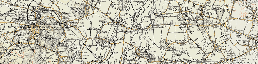 Old map of Poyle in 1897-1909