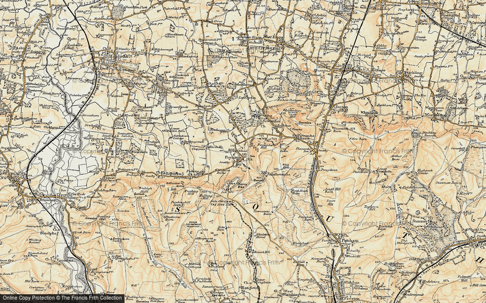 Old Map of Poynings, 1898 in 1898