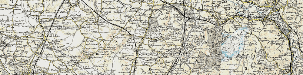 Old map of Poynton in 1902-1903