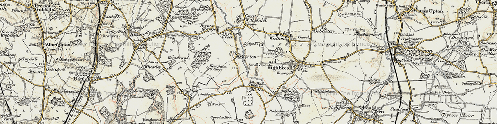 Old map of Poynton in 1902