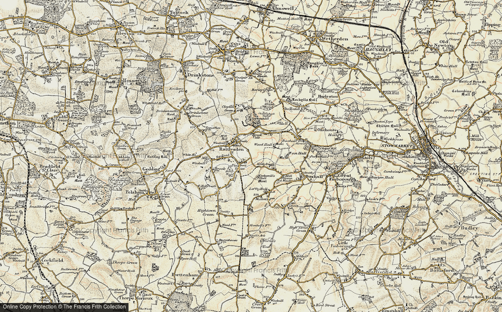 Old Map of Poystreet Green, 1899-1901 in 1899-1901