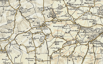 Old map of Poystreet Green in 1899-1901