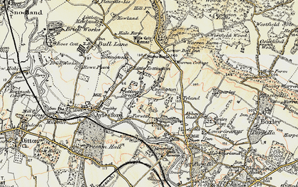 Old map of Pratling Street in 1897-1898