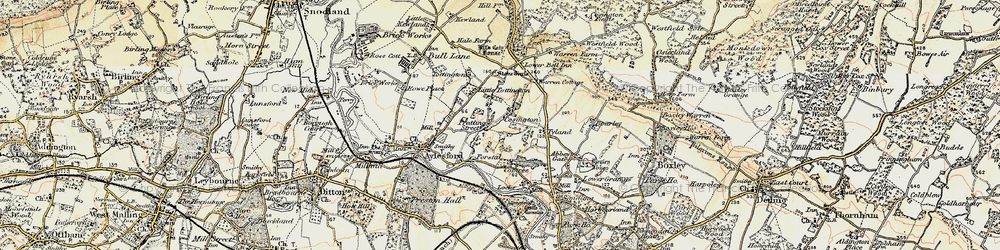 Old map of Pratling Street in 1897-1898