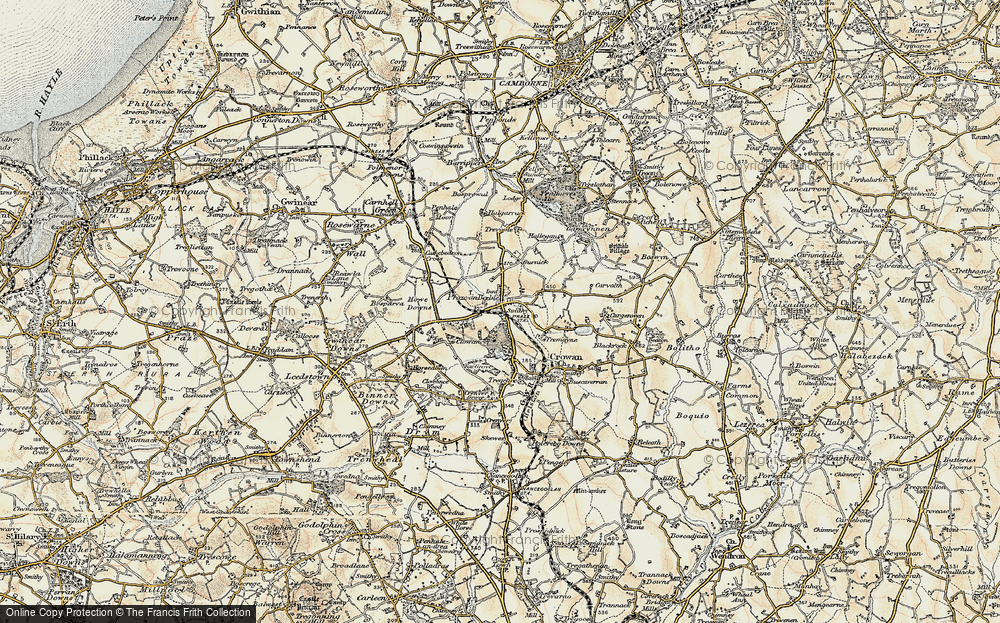 Old Map of Praze-an-Beeble, 1900 in 1900
