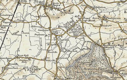 Old map of Prees Green in 1902