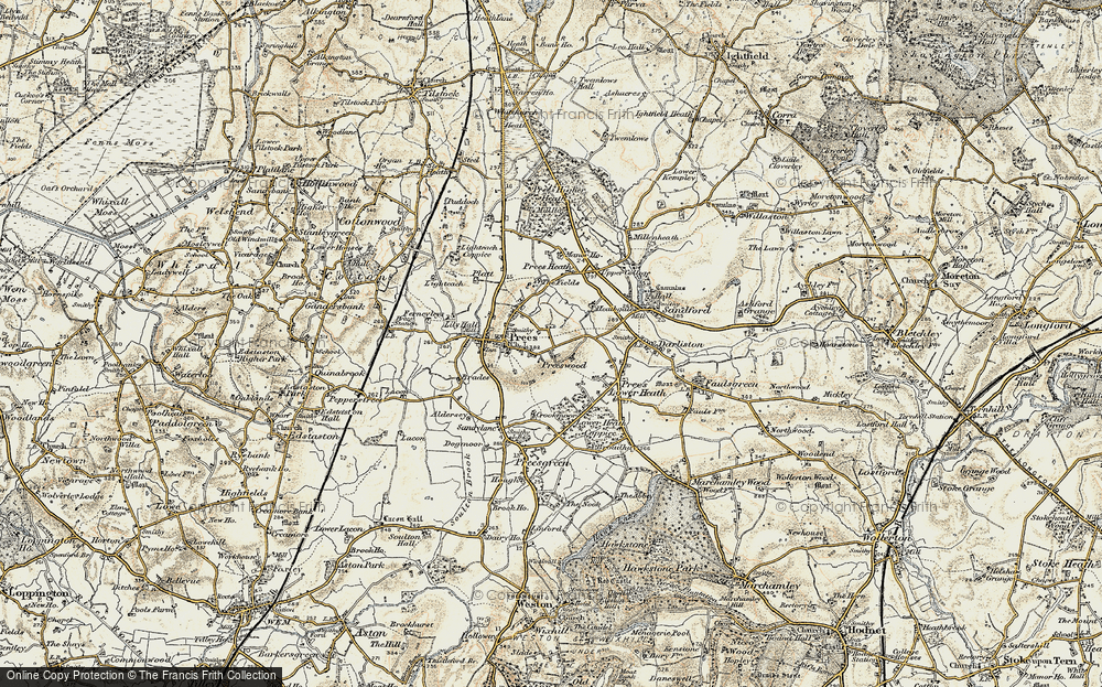 Old Map of Prees Wood, 1902 in 1902