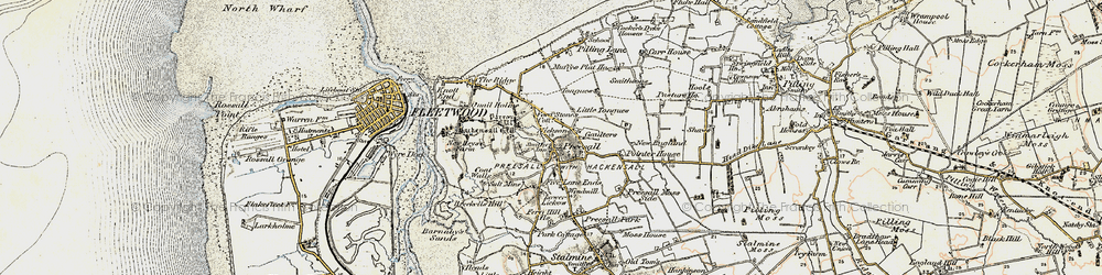 Old map of Preesall in 1903-1904