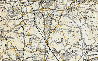 Old map of Preeshenlle in 1902