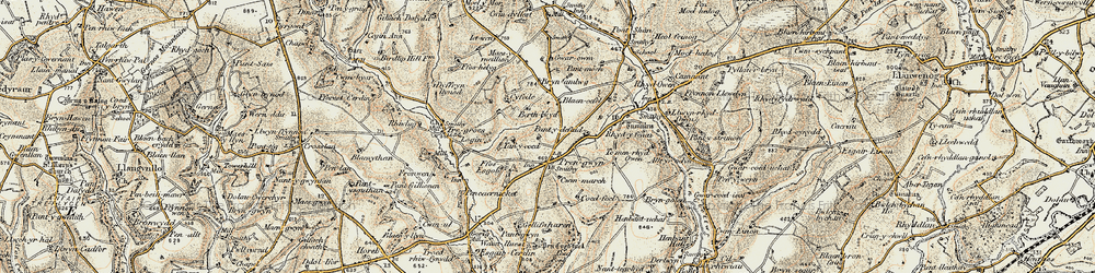 Old map of Blaencefel in 1901