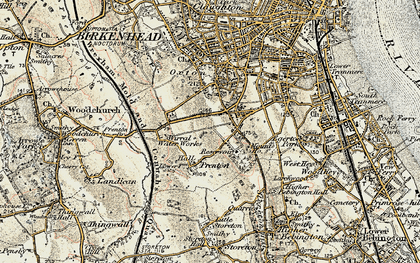 Old map of Prenton in 1902-1903