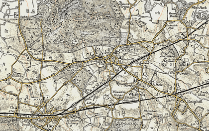 Old map of Prescot in 1902-1903
