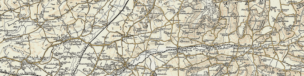 Old map of Prescott in 1898-1900