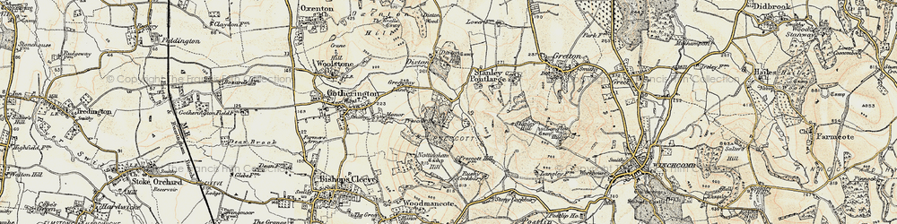 Old map of Winchcombe Way in 1899-1900
