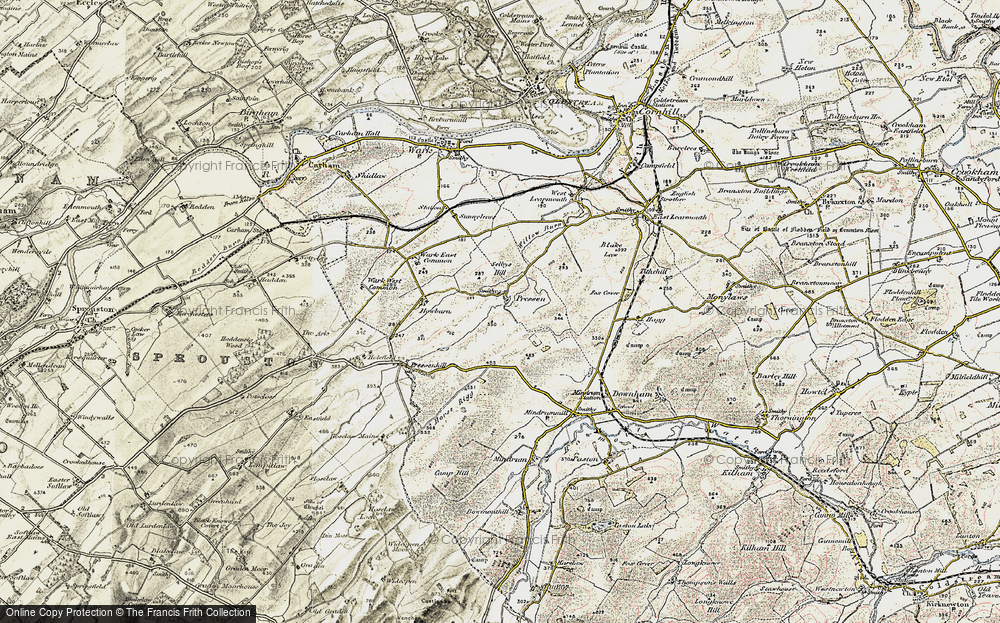 Old Map of Historic Map covering Brown Rigg in 1901-1904