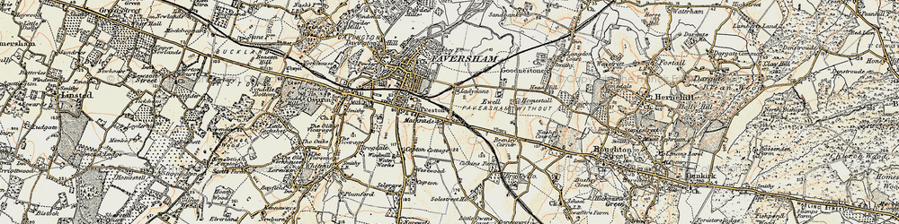 Old map of Brenley Corner in 1897-1898
