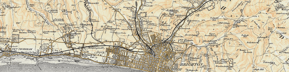 Old map of Preston in 1898