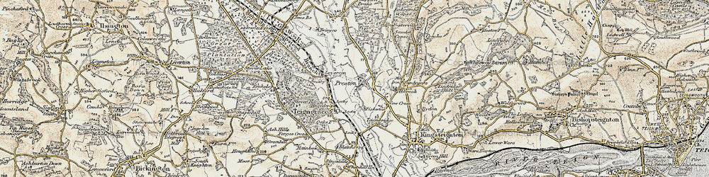 Old map of Preston in 1899-1900
