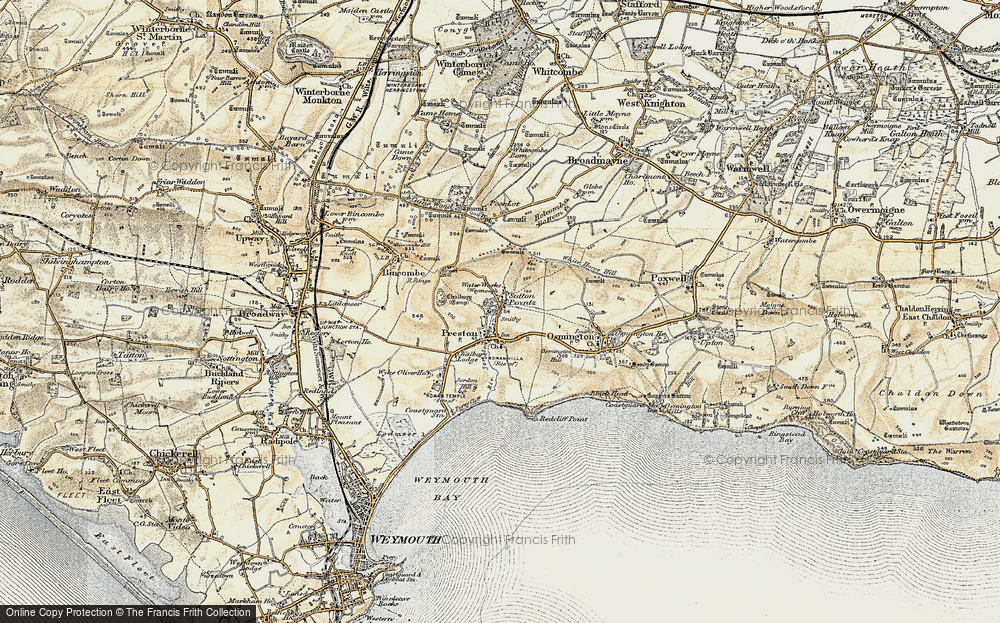 Old Map of Historic Map covering White Horse Hill in 1899