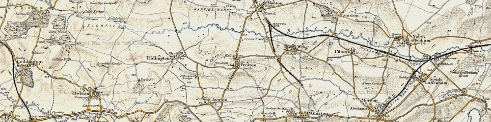 Old map of Wing Grange in 1901-1903