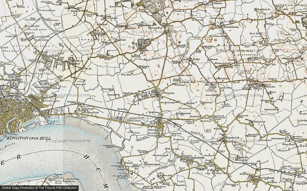 Old Map of Historic Map covering Birkholme in 1903-1908