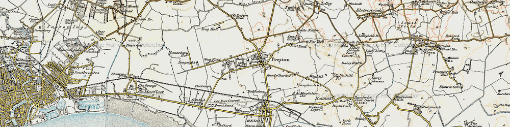 Old map of Preston in 1903-1908