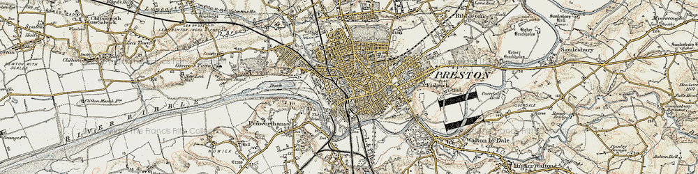 Old map of Preston in 1903