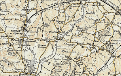Old map of Preston Bagot in 1899-1902