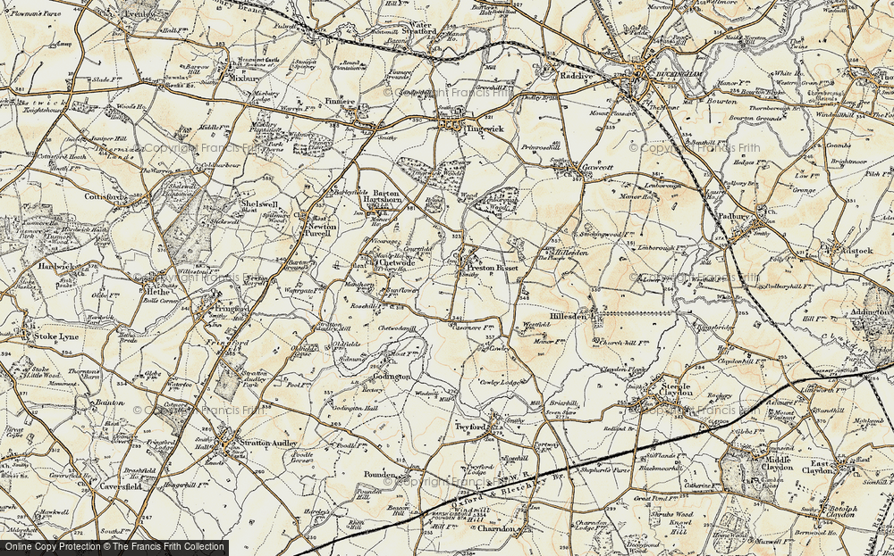 Old Map of Preston Bissett, 1898-1899 in 1898-1899