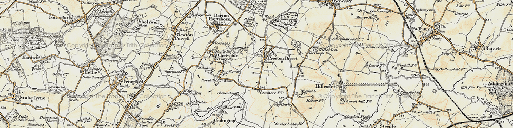 Old map of Preston Bissett in 1898-1899