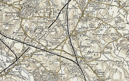 Old map of Preston Brook in 1902-1903