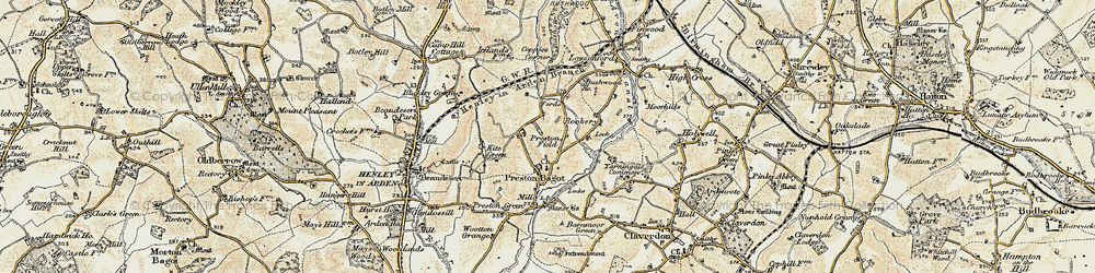Old map of Preston Fields in 1901-1902