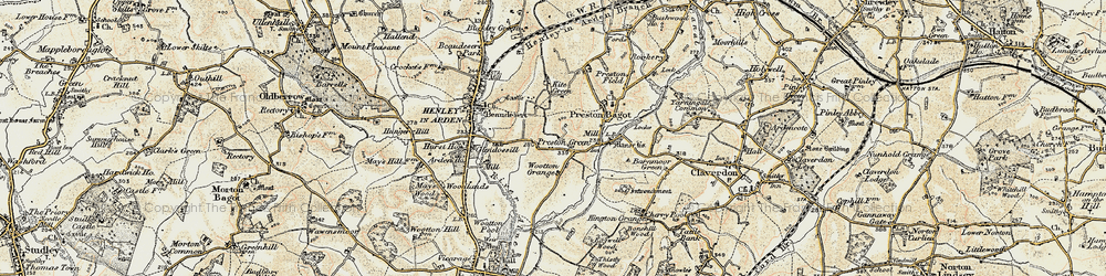 Old map of Wootton Grange in 1899-1902