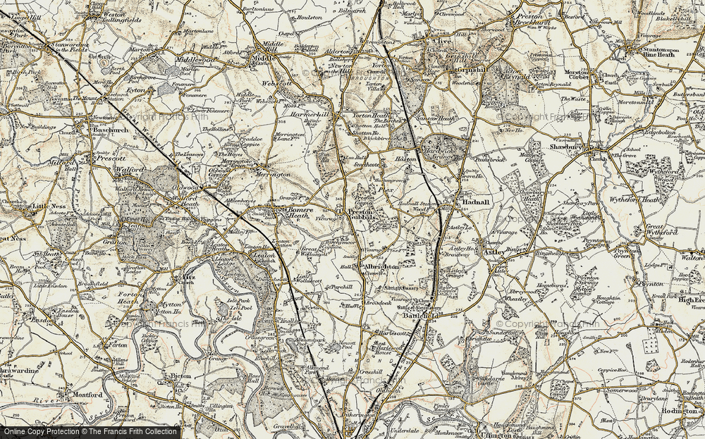 Old Map of Preston Gubbals, 1902 in 1902