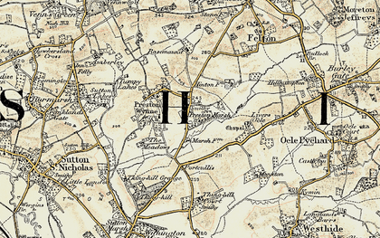 Old map of Preston Marsh in 1899-1901