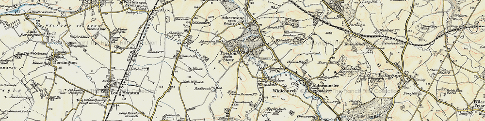 Old map of Preston on Stour in 1899-1901