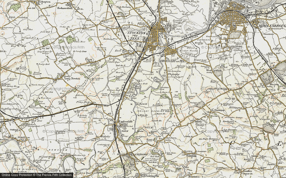 Old Map of Historic Map covering Preston Farm Industrial Estate in 1903-1904