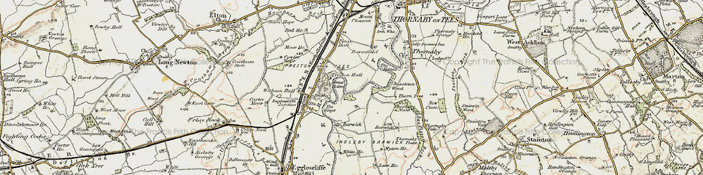 Old map of Ingleby Barwick in 1903-1904